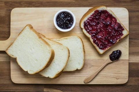 Bread &amp; jam Stock Photos