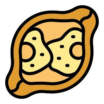 Bread khachapuri icon vector flat Stock Illustration