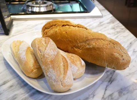 Bread in the kitchen Stock Photos