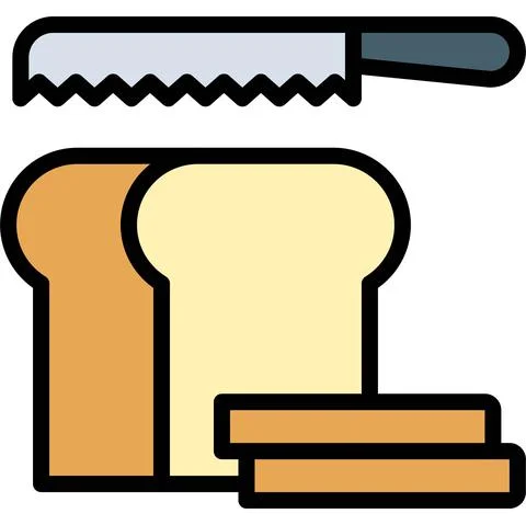 Bread knife icon, Bakery and baking related vector Stock Illustration
