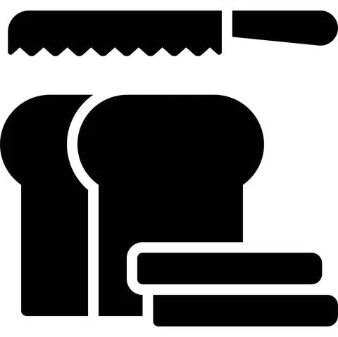 Bread knife icon, Bakery and baking related vector Stock Illustration