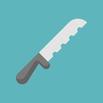 Bread knife icon, flat design isolated vector Stock Illustration
