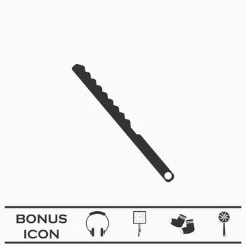 Bread knife icon flat. Stock Illustration