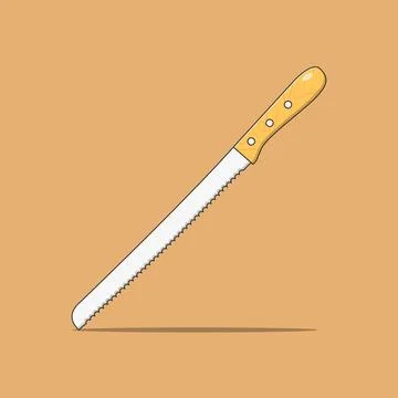 Bread knife icon vector, flat design 스톡 일러스트