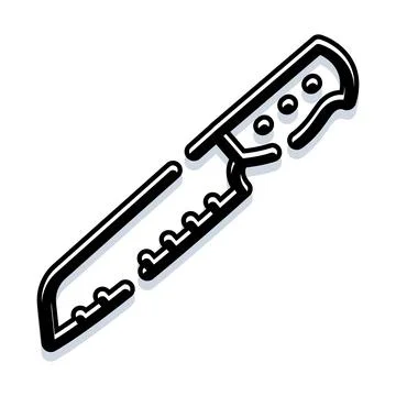 Bread knife outline icon for culinary cutting Stock Illustration
