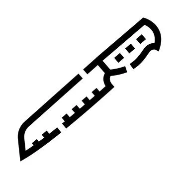 Bread knife serrated blade kitchen utensil icon Stock Illustration