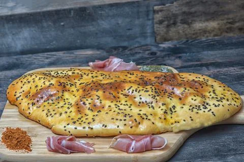 Bread lavash peper prochuto chilly Stock Photos