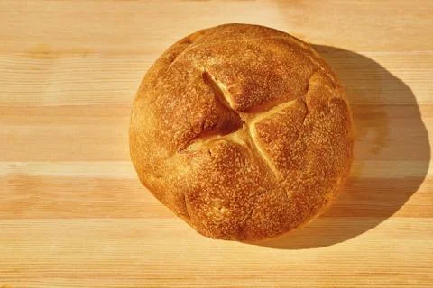 Bread lies on the table top view Stock Photos