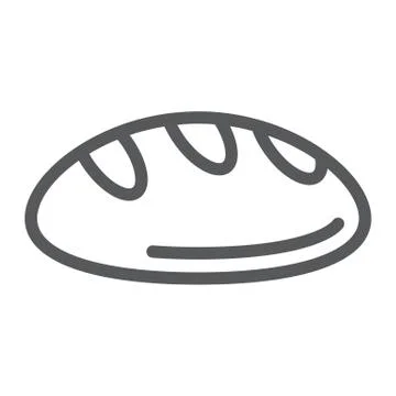Bread line icon, bakery and food, pastry sign, vector graphics, a linear pattern Stock Illustration