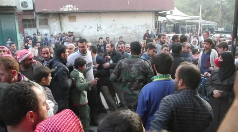 Bread Lines in Aleppo Syria  動画素材 53217925