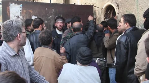 Bread Lines in Aleppo Syria 스톡 동영상 55127989