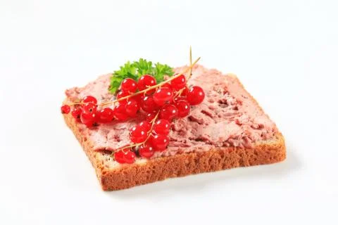 Bread with liver pate Stock Photos