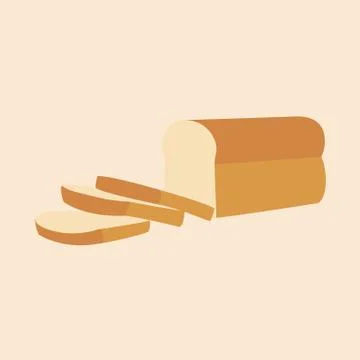 Bread loaf and Sliced isolated background vector Illustrazione stock