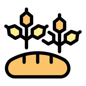 Bread loaf below honeycomb and wheat stalks growing upwards Stock Illustration