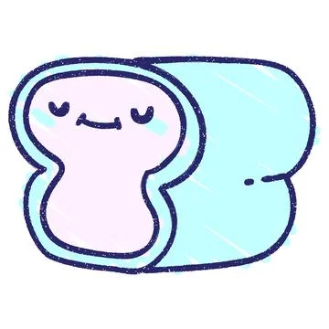 Bread Loaf Chalk Drawing in bright neon color Stock Illustration