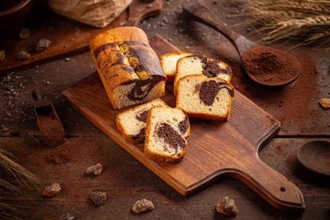Bread loaf with cocoa Stock Photos
