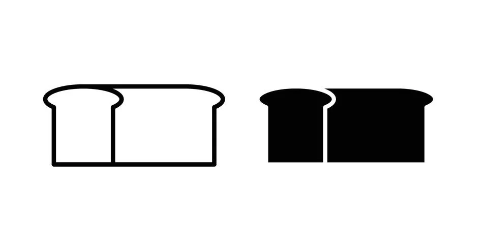Bread loaf icon pack with silhouette and stroke web icons イラスト素材