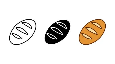 Bread loaf icon set Stock Illustration