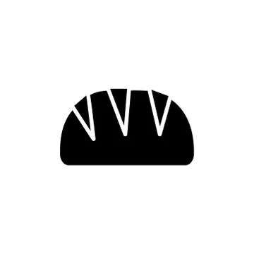 Bread loaf icon, vector illustration, black sign on isolated background Illustrazione stock