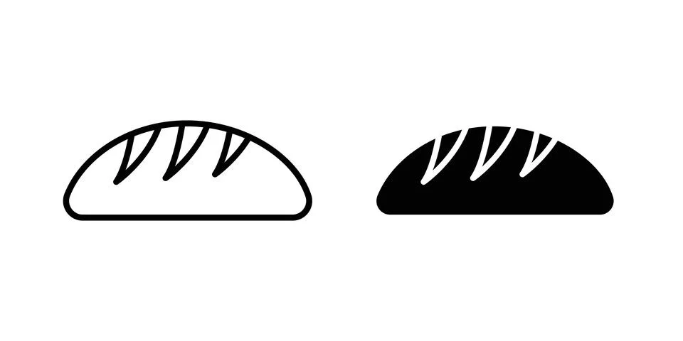 Bread loaf icon vector symbol graphics Stock Illustration