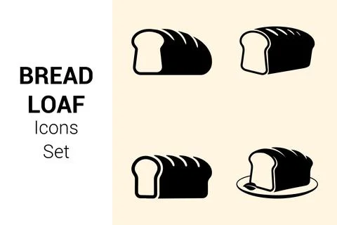 Bread loaf icons set Stock Illustration