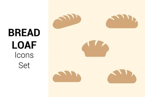 Bread loaf icons set Stock Illustration