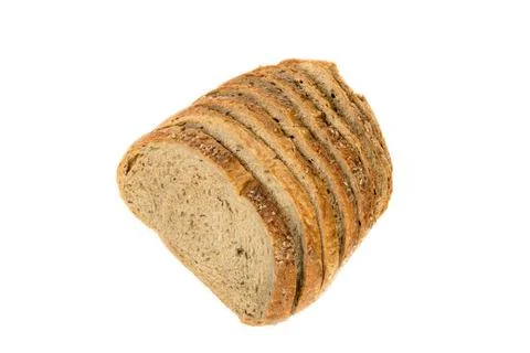 Bread loaf isolated on white background,top view Stock Photos
