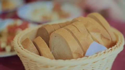 Bread in a loaf pan,White bread Stock Footage 129519791