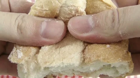 Bread Loaf Piece Broken Stock Footage 23493523