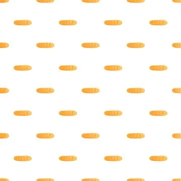 Bread loaf seamless pattern arranging golden food Illustrazione stock
