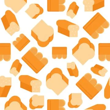 Bread loaf Seamless pattern bakery product flat design Illustrazione stock