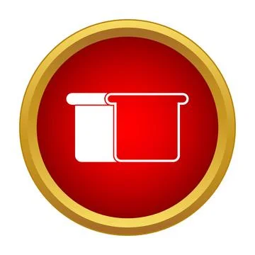 Bread loaf slices icon in red circle Stock Illustration