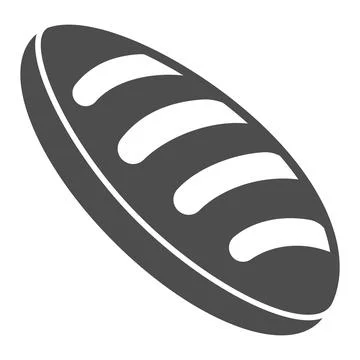 Bread loaf solid icon, food and grocery concept, long loaf vector sign on white Stock Illustration