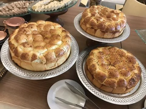 The bread loaf on the table for breakfast Stock Photos