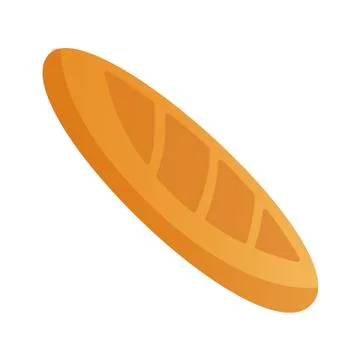 Bread loaf on white background. Vector illustration in trendy flat style. EPS 10 Stock Illustration