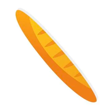 Bread loaf on white background. Vector illustration in trendy flat style. EPS 10 Stock Illustration