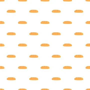 Bread loaves repeating seamless pattern vector background Illustrazione stock