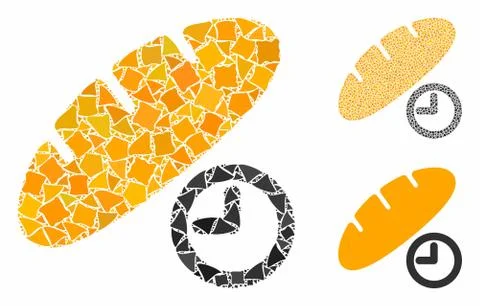Bread lunch time Mosaic Icon of Ragged Elements Illustrazione stock