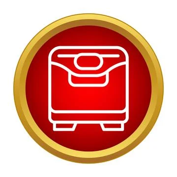 Bread machine appliance icon on red circle background Illustrazione stock