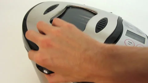 Bread machine for baking being opened and closed Stock Footage 27245424