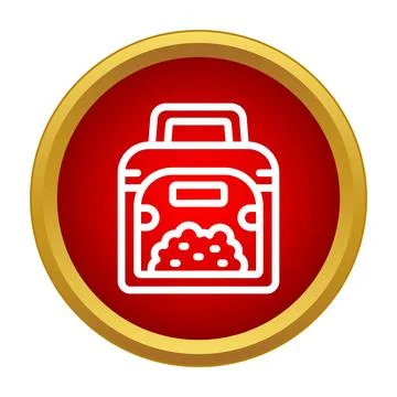 Bread machine baking homemade dough icon in red circle Stock Illustration
