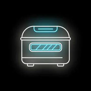 Bread machine neon glow illustrating home baking appliance Stock-Illustration