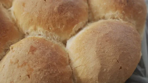 Bread made in shape of a flower 4K video Stock Footage 159093191