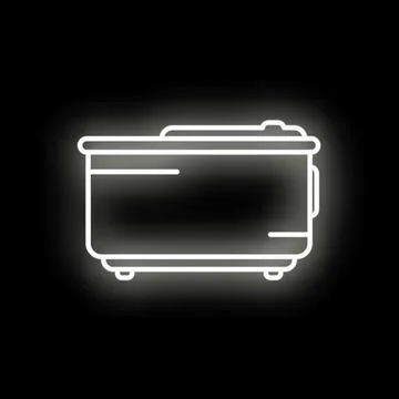 Bread maker glowing white neon icon on black Stock Illustration