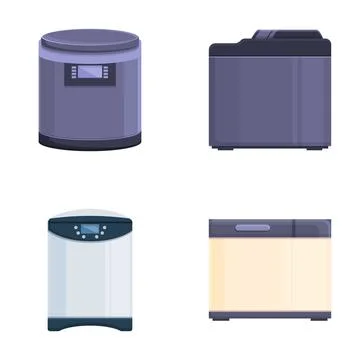 Bread maker icons set cartoon vector. Modern kitchen breadmaker appliance イラスト素材
