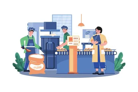 Bread Maker Illustration concept on white background Stock Illustration