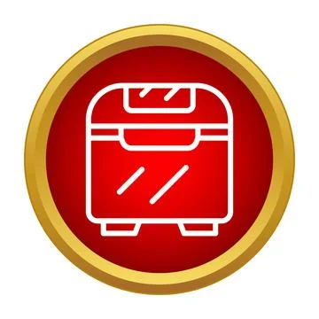 Bread maker line icon in a red circle Stock Illustration