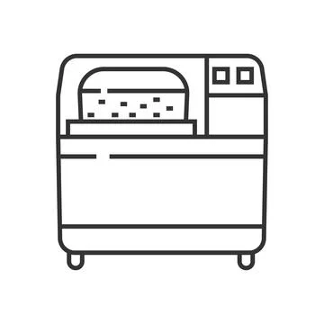 Bread maker, oven pixel perfect icon vector. Kitchen small appliances line si イラスト素材