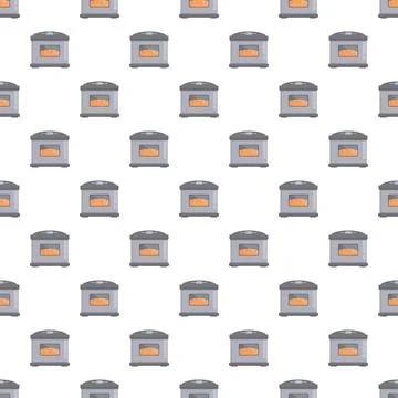 Bread maker seamless pattern on white background Stock Illustration