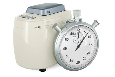 Bread maker with stopwatch, 3D rendering Stock Illustration